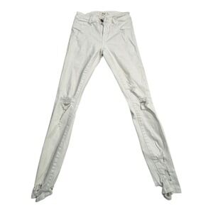 Cello Jeans White Distressed Skinny Jeans Women's Size 1‎ Ripped Raw Hem Size 1